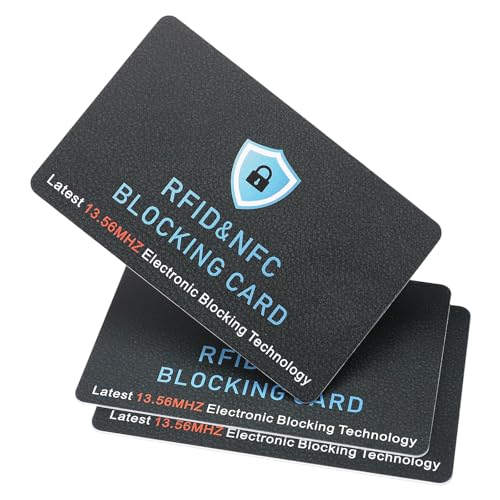 3 Pack RFID Blocking Card, Contactless NFC Debit Credit Card Passport Protector,Entire Wallet Purse Protect - color: 3 Pcs Black