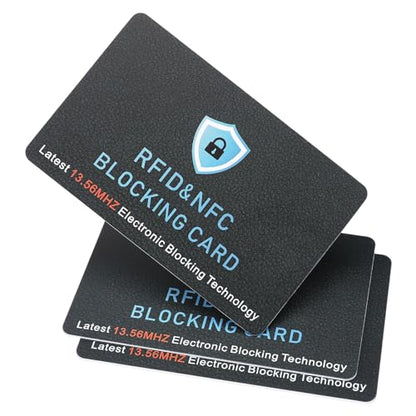 3 Pack RFID Blocking Card, Contactless NFC Debit Credit Card Passport Protector,Entire Wallet Purse Protect - color: 3 Pcs Black