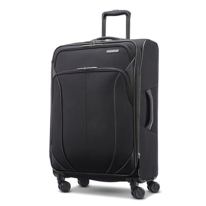 American Tourister 4 KIX 2.0 Expandable Softside Luggage with Spinner Wheels, 24 SPINNER, BLACK - color: Black, size: 24 SPINNER