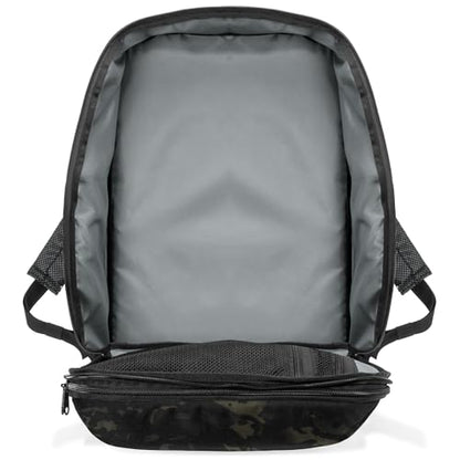 Xtreme Sight Line ~ Faraday Laptop Backpack Carry On ~ Signal Blocking Travel Backpack with RFID Protection, Fits 16" Laptop with Removable Faraday Sleeve ~ 1000D Nylon/Spacer Mesh ~ Midnight MultiCam - color: Midnight Multicam