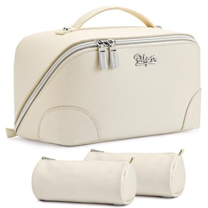 BOYATU Travel Makeup Bag Cosmetic Bags for Women: 3-Piece Makeup Bag Set - color: C-3-White