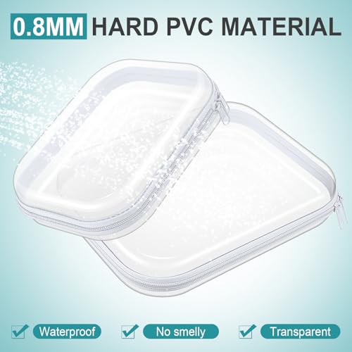 Ceenna 2 Pcs Clear Zipper Case Hard Shell Pouches,Large + Medium Set - size: Large + Medium Set