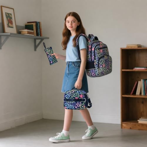 Rexmore Girls 3Pcs Backpack Set with Lunch Box & Pencil Case, Royal Blue - color: Royal Blue