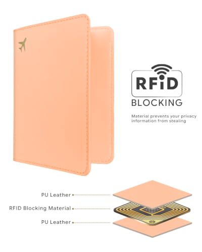 Passport Holder for Travel - RFID Blocking for Women & Men - color: Pink