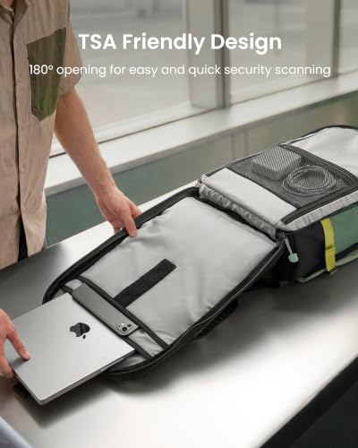 tomtoc Travel Backpack 28L,TSA Personal Item Bag Flight Approved,PFAS Free - color: Moss Green-ripstop, size: 28L
