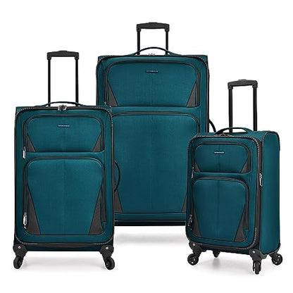 U.S. Traveler Aviron Bay Expandable Softside Luggage with Spinner Wheels, Teal, 3-Piece Set - color: Teal, size: 3-Piece Set