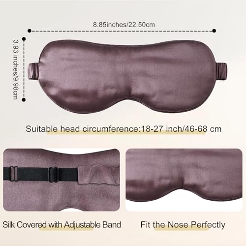 ZIMASILK Adjustable 100% 22 Momme Mulberry Silk Sleep Mask - color: Plum Wine