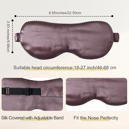 ZIMASILK Adjustable 100% 22 Momme Mulberry Silk Sleep Mask - color: Plum Wine