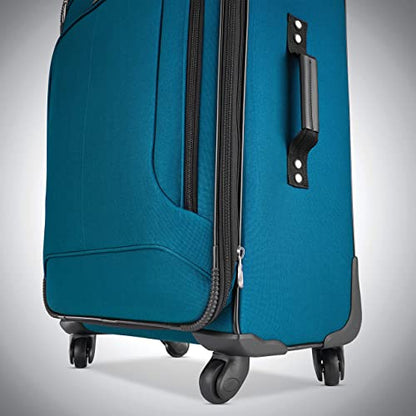 American Tourister Pop Max Softside Luggage with Spinner Wheels, Teal, 3-Piece Set (21/25/29) - color: Teal
