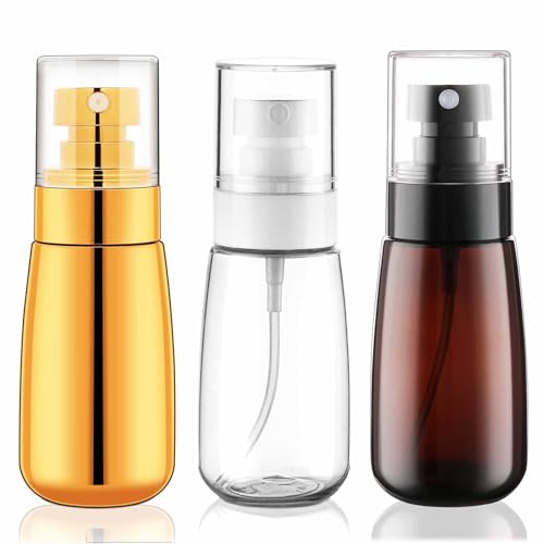 Cosywell Travel Spray Bottle 2oz 60ml 3 Pack, Brown+Clear+Gold - color: Brown+Clear+Gold, size: 2 oz
