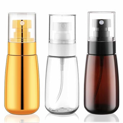 Cosywell Travel Spray Bottle 2oz 60ml 3 Pack, Brown+Clear+Gold - color: Brown+Clear+Gold, size: 2 oz