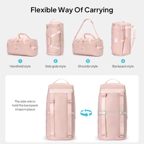 TOPEAST Foldable Duffle Bag for Travel, Large Travel Duffel Bags for Women - color: Pink