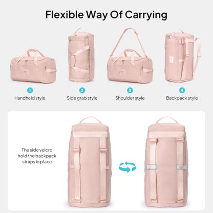 TOPEAST Foldable Duffle Bag for Travel, Large Travel Duffel Bags for Women - color: Pink
