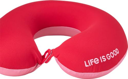 Life is Good Neck Pillow with Soft Memory - color: Red