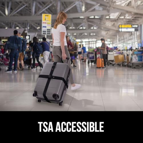 GORILLA GRIP Heavy Duty Luggage Straps for Suitcase, 2 Pack, Black - color: Black