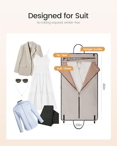 LOVEVOOK Garment Bags for Travel,3 in 1 Garment Duffle Bags with Shoe Pouch - color: Black Sanger