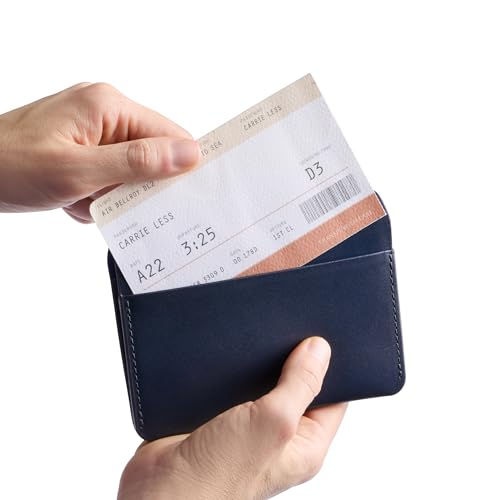 Bellroy 여권 커버 (카드 슬롯과 현금 및 여행 서류를 위한 공간이 있는 슬림라인 여행용 지갑/파우치), 네이비, 미니멀리스트 - color: 네이비