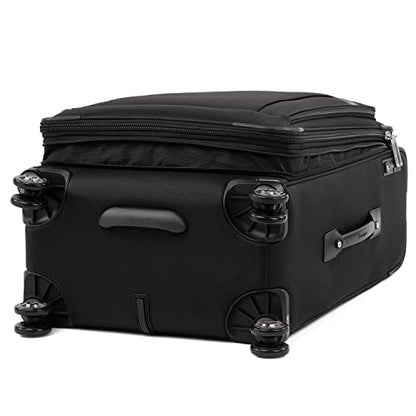 Travelpro Platinum Elite Checked Luggage Spinner, Black, 25-Inch - color: Shadow Black, size: Checked-Medium 25-Inch