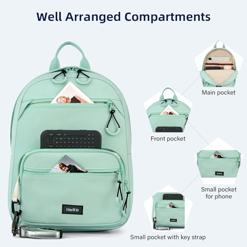 HanTrip 13 Inch Mini Small Travel Backpack Cary on For Women Men, Cyan - color: Cyan, size: 13 Inch