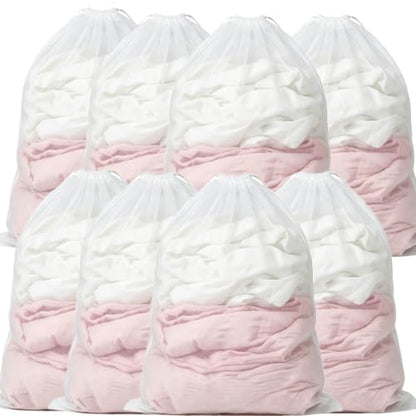 8 Pack Laundry Bags Mesh Bag with Drawstring Closure, 24"x36" Heavy Duty Extra Large Laundry Bags for Travel, Storage, College Dorm, Apartment, Machine Washable