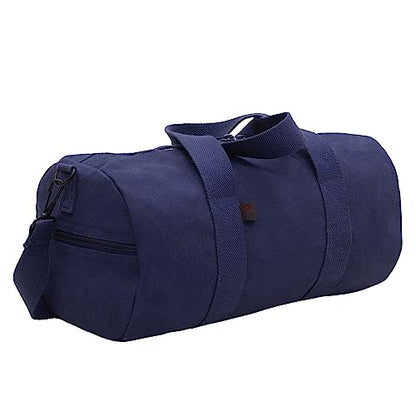 Rothco Heavy-Duty Canvas Shoulder Duffle Bag - Rugged Travel Gym Gear Equipment Bag - color: Navy Blue, size: 15 Inches