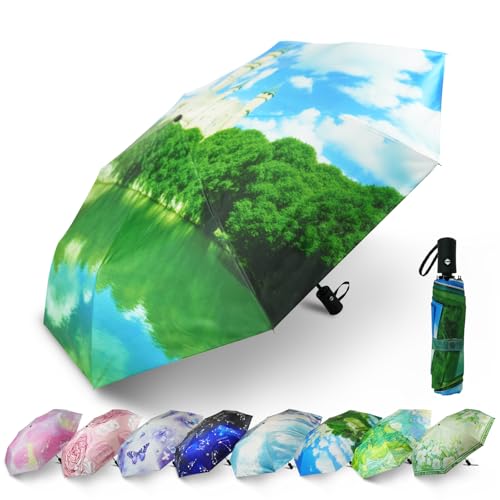 SY COMPACT Travel Umbrella - Windproof Automatic Compact Umbrellas for Rain - color: Castle