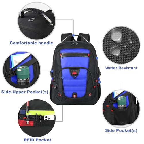 Z-MGKISS 52L Extra Large Travel Backpack for Men&Women, Fit 17.3" Laptops - color: Blue, size: 17.3 Inch (20''x15''x10'')