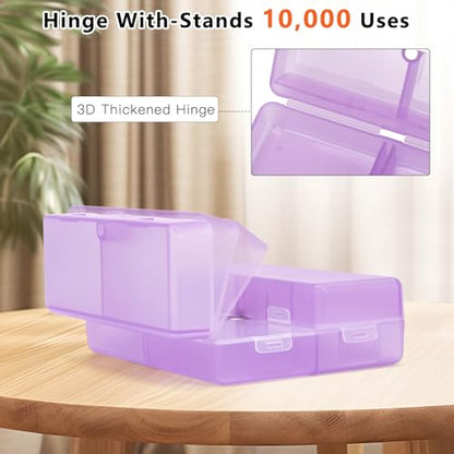 FYY Travel Pill Organizer,7 Compartments Pill Box Medicine Case-ClearPurple - color: Clear Purple, size: Small (1 Piece)