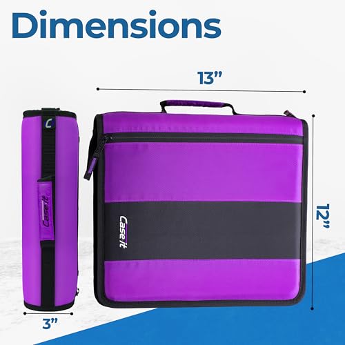 Case-it School Zipper Binder | 2" O-Rings | 350-Sheet | D-251 Deep Purple - color: Deep Purple, size: 1 Pack