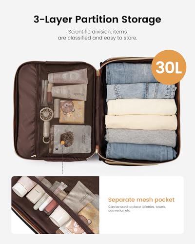 LOVEVOOK Rolling Laptop Bag for Women, Underseat Carry On Bag with Wheels - color: Puffer Khaki