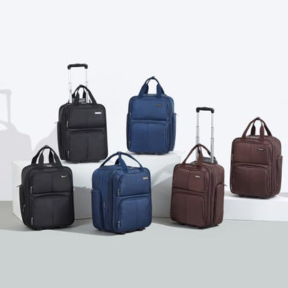 Hanke 16 Inch Expandable Carry on Luggage with 2 Wheels Airline Approved - color: Blue, size: 16 Inch EXT