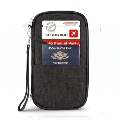 Amazing,Practical,Premium,RFID Family Passport Holder, Travel Wallet, Travel Document Organizer, Passport Bag,(Black) - color: Black