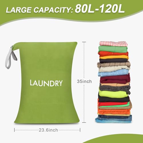 WiseBoy Travel Laundry Bag Dirty Clothes Organizer, Extra Large Laundry Bag - color: Green