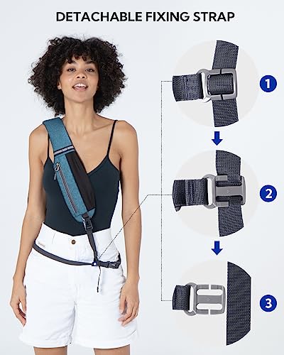 WATERFLY Crossbody Sling Backpack Sling Bag Travel Hiking Daypack - color: Peacock Blue(other Style)