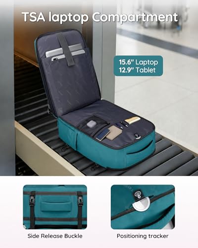 Taygeer Airline Approved Carry on Backpack, Womens Weekender Travel Bag - color: Peacockblue