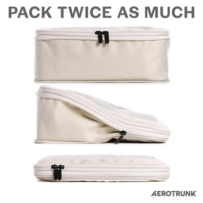 Aerotrunk Compression Packing Cubes for Travel, 6-Pack, Beige - color: Beige, size: 6-Pack