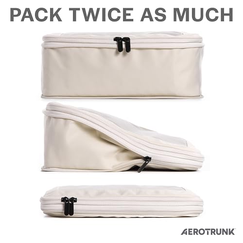 Aerotrunk 여행용 압축 패킹 큐브, 2팩, 베이지 - color: 베이지., size: 2개입