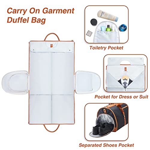 ZRSUN Garment Bags,Garment Duffel Bag with Shoe Compartment for Travel - color: Brown