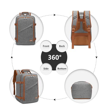 Kono Travel Backpack Airline Approved Under Seat Personal Item Bag - color: Grey/Brown, size: Small