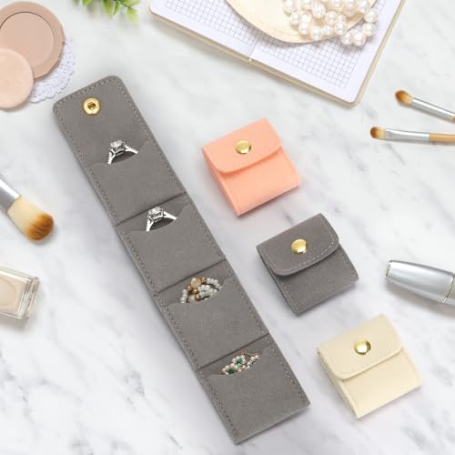 KUKUVR Mini Travel Jewelry Organizer Bag (Grey) - color: Grey
