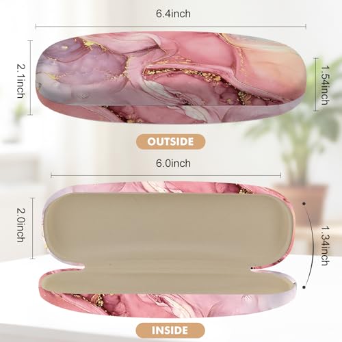 Glasses Case Hard Shell,Portable Protective Eyeglasses Case, Eyeglass Holder Box with Cleaning Cloth, for men women - color: Marble Pattern