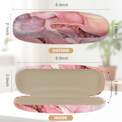 Glasses Case Hard Shell,Portable Protective Eyeglasses Case, Eyeglass Holder Box with Cleaning Cloth, for men women - color: Marble Pattern