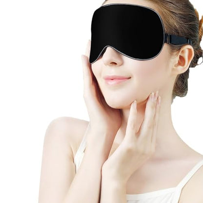 Custom Eye Mask for Men Women Personalized Adjustable Sleep Mask | Add Your Photo Text Logo Adjustable Strap Eyeshade for Sleeping Travel Work, PureBlack - color: Pureblack