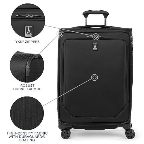 Travelpro Crew Classic Softside Checked Luggage, Black, 25-Inch - color: Black, size: Checked Medium
