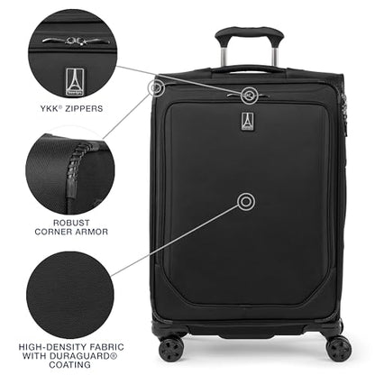 Travelpro Crew Classic Softside Checked Luggage, Black, 25-Inch - color: Black, size: Checked Medium
