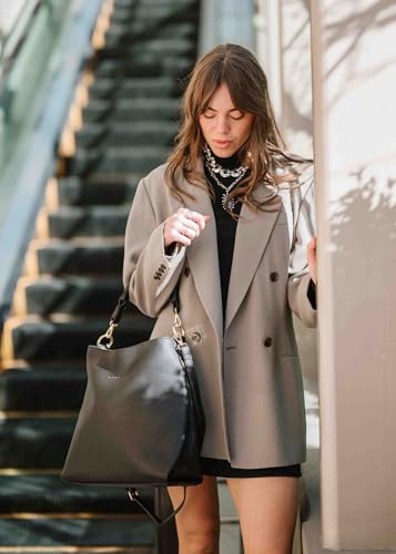 Modern+Chic Sawyer Convertible Slouchy Tote or Crossbody Shoulder Bag, Slouchy Purses for Women, Removeable Adjustable Strap - color: Black