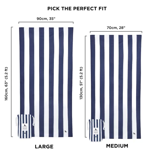Dock & Bay Quick Dry Beach Towel - Cabana - Whitsunday Blue, Medium - color: Cabana - Whitsunday Blue, size: Medium (130x70cm, 51x27")
