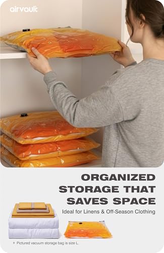 AirVault Vacuum Storage Bags for Travel & Home - Space Saver Compression Packing Bags Set for Clothes, Blankets & Seasonal Storage (10 Large) - style: 10-Pack | Large
