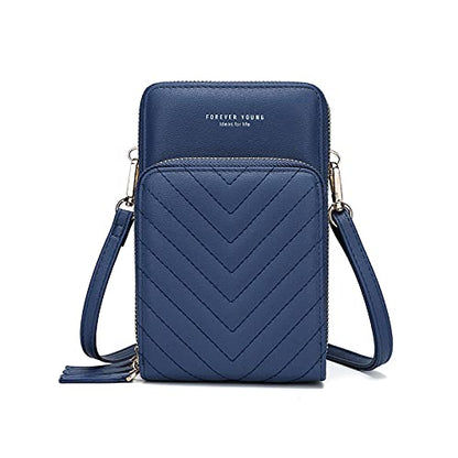 myfriday Small Cell Phone Crossbody Bag, Multi-pocket & 6 Card Slots - color: C-blue
