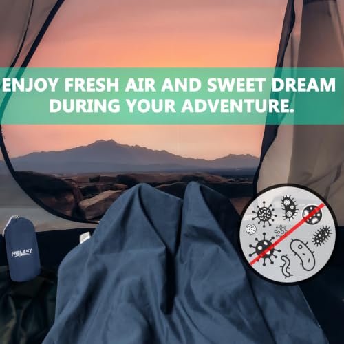 Frelaxy Sleeping Bag Liner, XL Travel Sheet for Camping, Hotels and Hostels - color: Midnight Blue - No Zipper